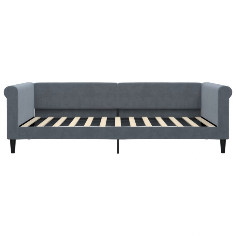 Sofa z funkcją spania, ciemnoszara, 100x200 cm, aksamit