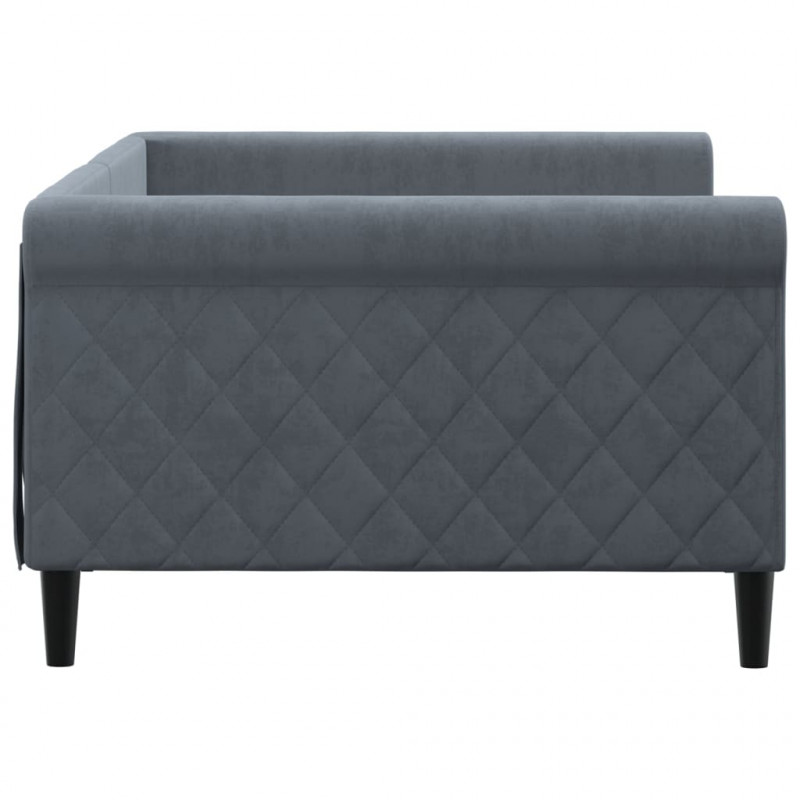 Sofa z funkcją spania, ciemnoszara, 100x200 cm, aksamit