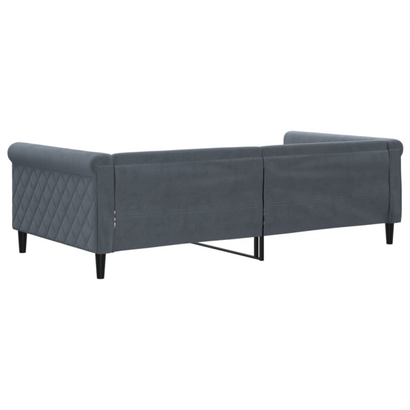 Sofa z funkcją spania, ciemnoszara, 100x200 cm, aksamit