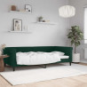 Sofa z funkcją spania, ciemnozielona, 100x200 cm, aksamitna