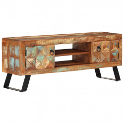 Szafka pod telewizor, 112x30x45 cm, lite drewno z odzysku