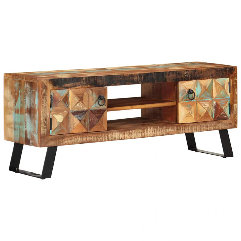 Szafka pod telewizor, 112x30x45 cm, lite drewno z odzysku