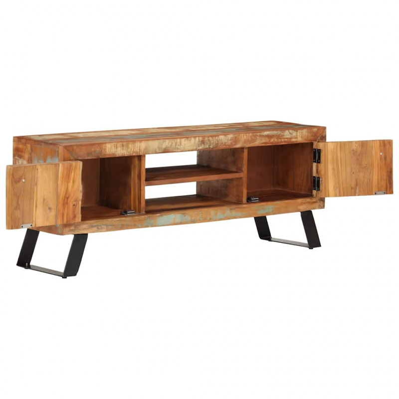 Szafka pod telewizor, 112x30x45 cm, lite drewno z odzysku