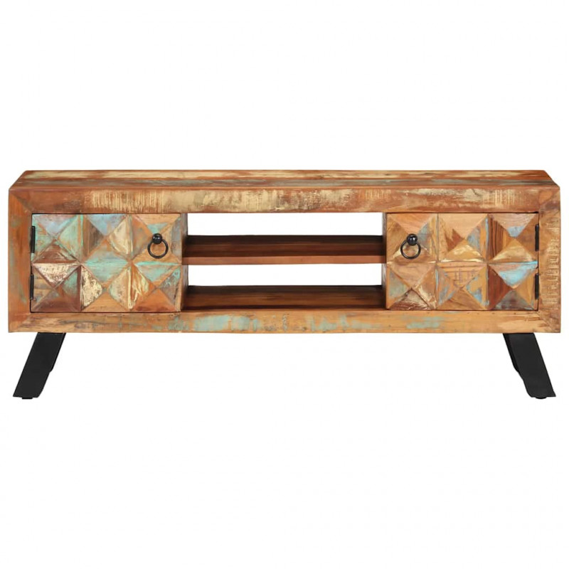 Szafka pod telewizor, 112x30x45 cm, lite drewno z odzysku
