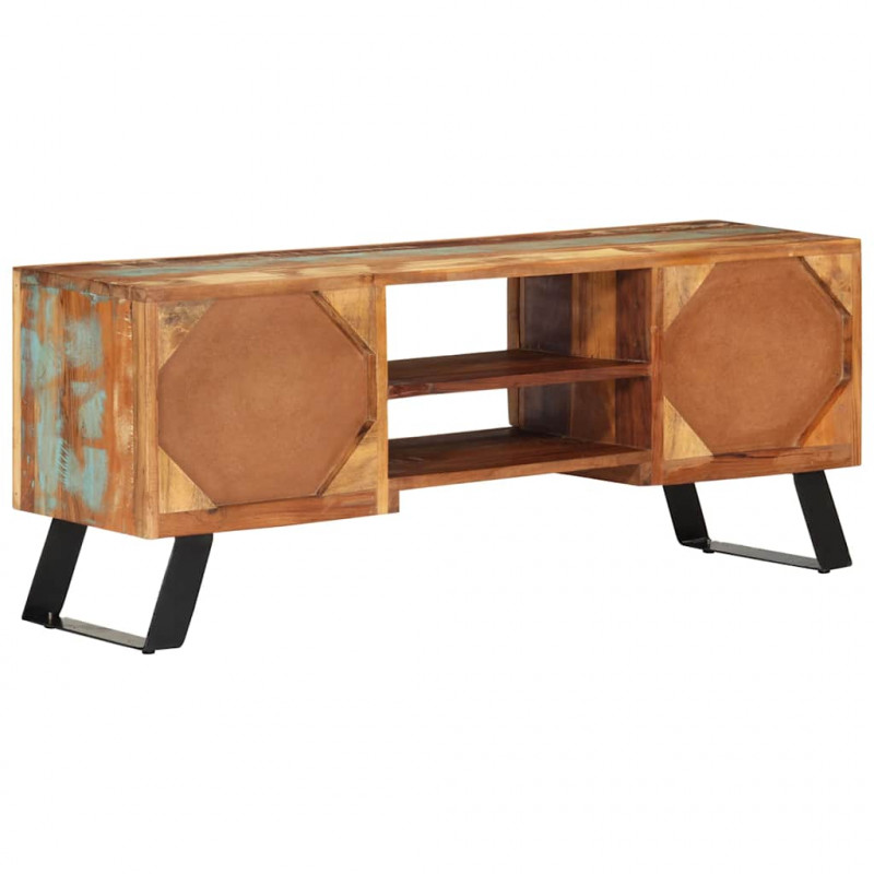 Szafka pod telewizor, 112x30x45 cm, lite drewno z odzysku