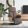 Rozkładany fotel z podnóżkiem, brązowy, sztuczna skóra