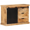 Szafka, 80x30x55 cm, lite surowe drewno mango