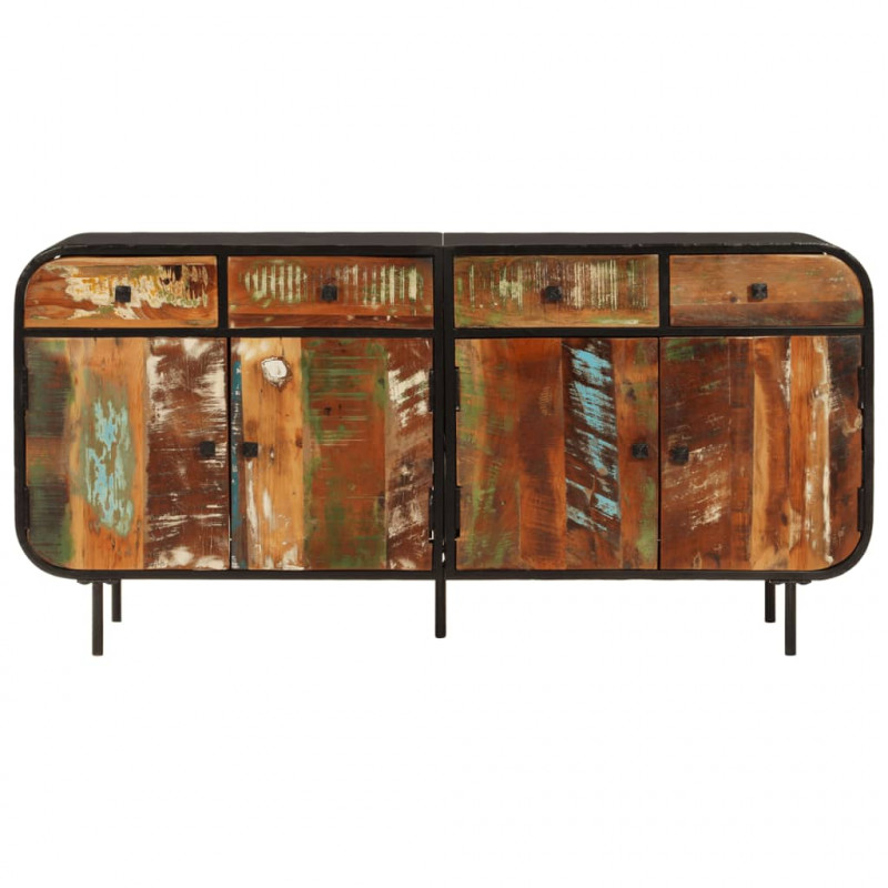 Szafka, 140x35x70 cm, lite drewno z odzysku i metal