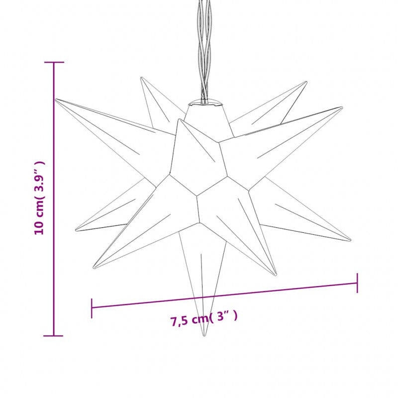Sznur świecących lampek, 10 LED, białe, 10 cm