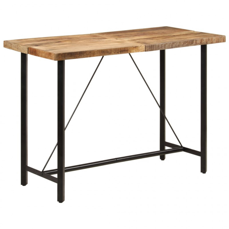 Stolik barowy, 150x70x107 cm, lite drewno mango i żelazo