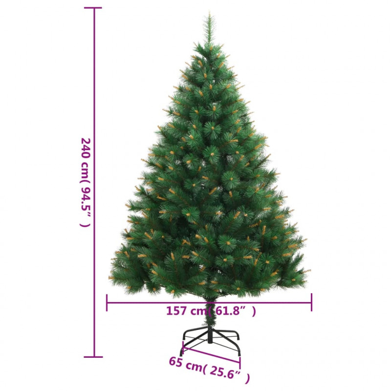 Sztuczna choinka zawiasowa ze stojakiem, 240 cm
