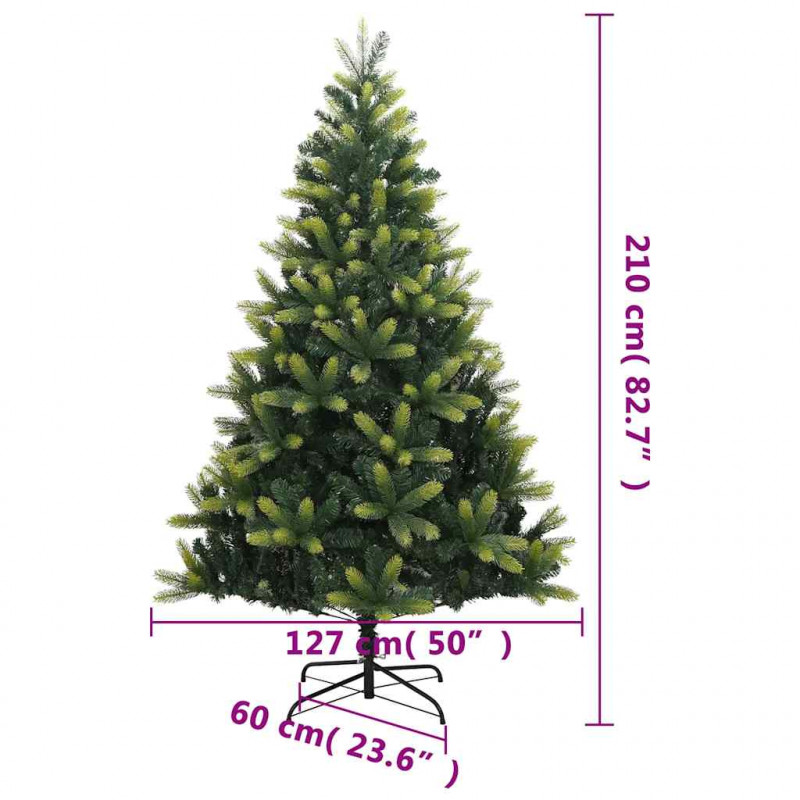 Sztuczna choinka zawiasowa ze stojakiem, 210 cm