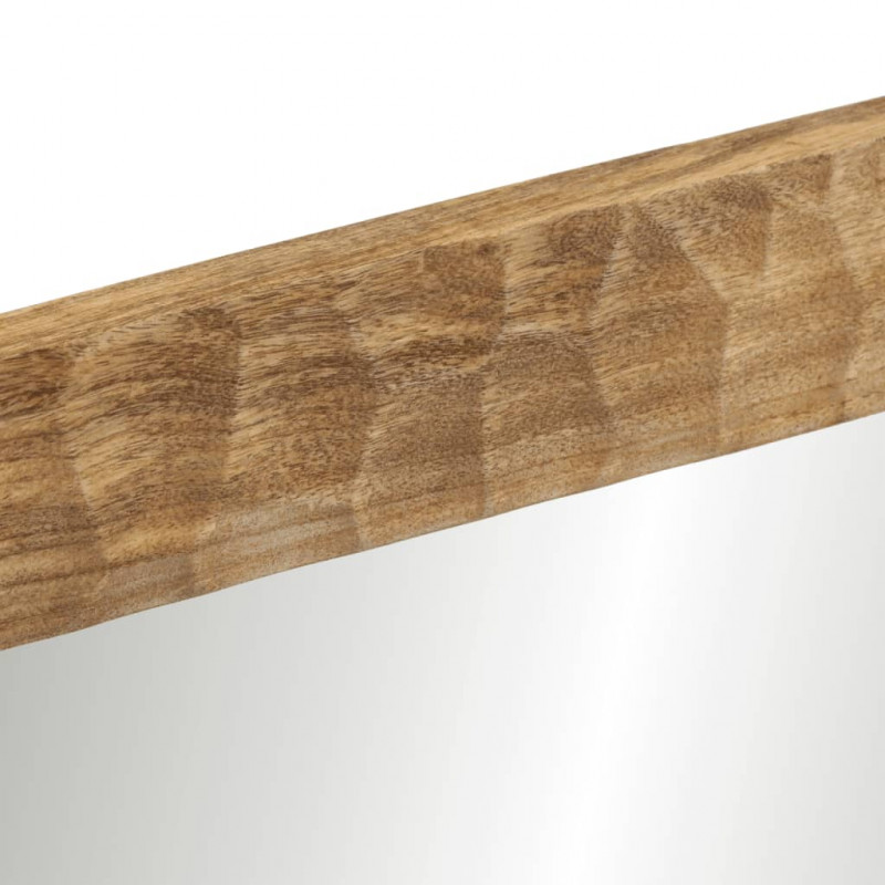 Lustro łazienkowe, 50x70x2,5 cm, lite drewno mango i szkło