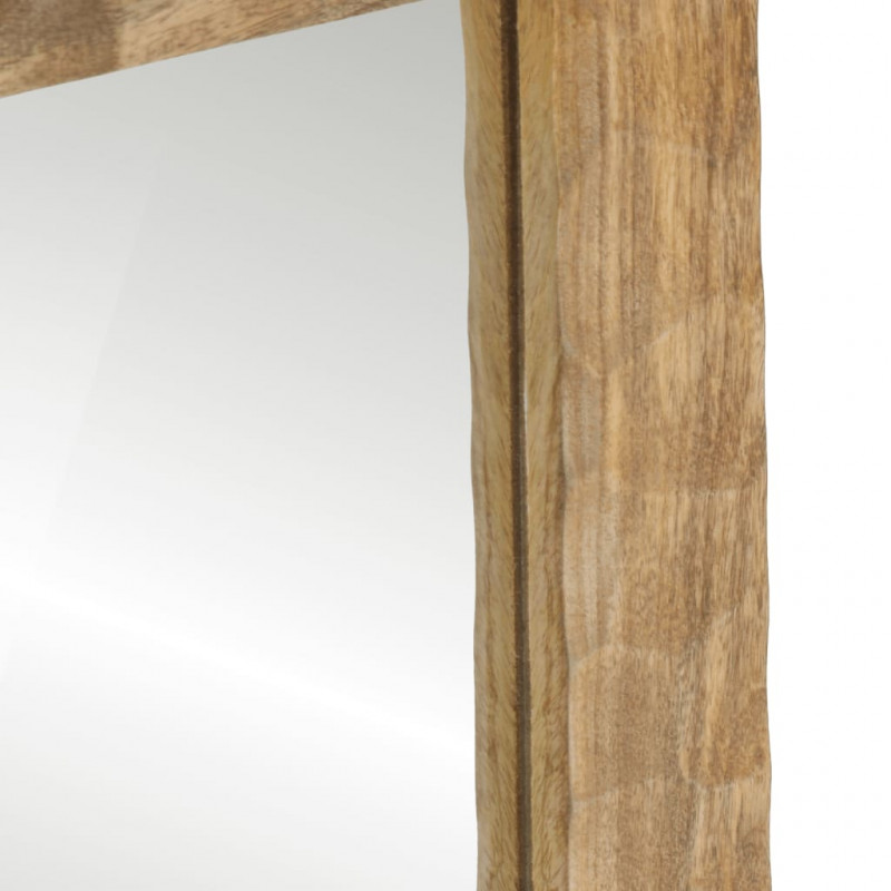 Lustro łazienkowe, 50x70x2,5 cm, lite drewno mango i szkło