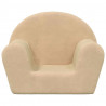 Sofa dziecięca, kremowa, miękki plusz