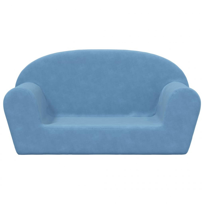 2-os. sofa dla dzieci, niebieska, miękki plusz