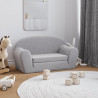 2-os. sofa dla dzieci, rozkładana, jasnoszara, miękki plusz