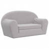 2-os. sofa dla dzieci, rozkładana, jasnoszara, miękki plusz