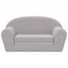 2-os. sofa dla dzieci, rozkładana, jasnoszara, miękki plusz