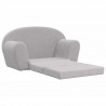 2-os. sofa dla dzieci, rozkładana, jasnoszara, miękki plusz
