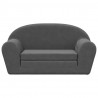 2-os. sofa dla dzieci, rozkładana, antracytowa, miękki plusz