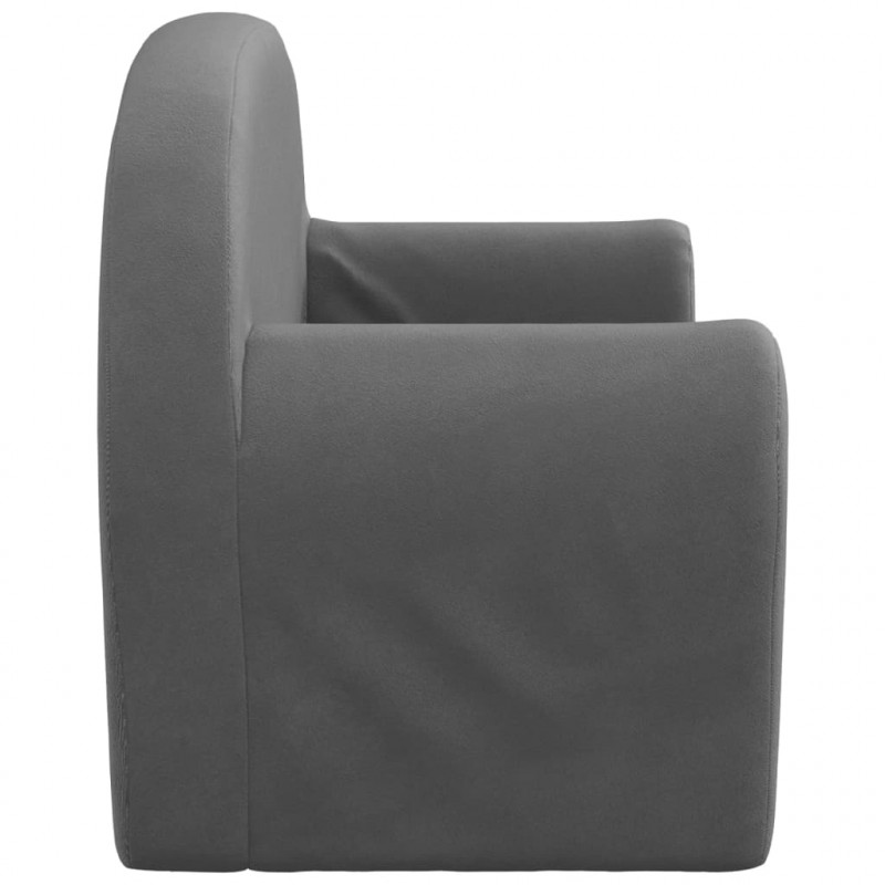 2-os. sofa dla dzieci, rozkładana, antracytowa, miękki plusz