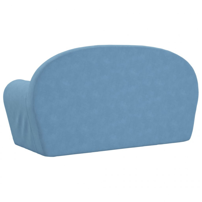 2-os. sofa dla dzieci, rozkładana, niebieska, miękki plusz
