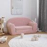 2-os. sofa dla dzieci, rozkładana, różowa, miękki plusz