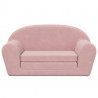 2-os. sofa dla dzieci, rozkładana, różowa, miękki plusz