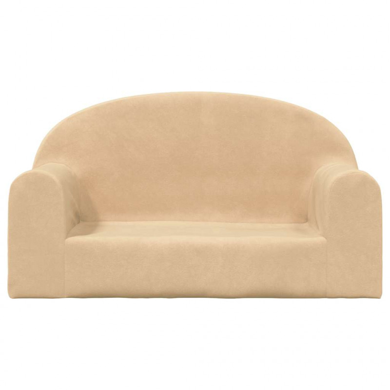 Sofa dla dzieci, 2-os. , kremowa, miękki plusz