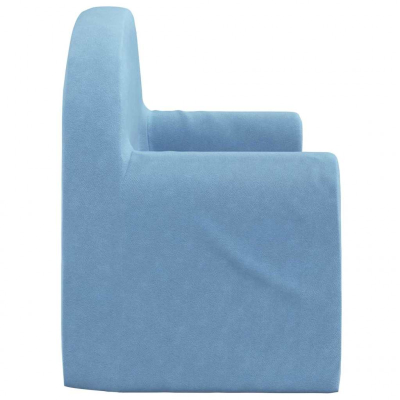 2-os. sofa dla dzieci, niebieska, miękki plusz