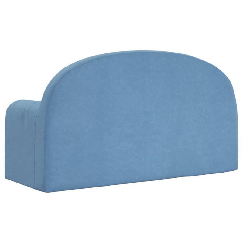 2-os. sofa dla dzieci, niebieska, miękki plusz