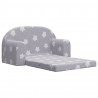 2-os. sofa dla dzieci, rozkładana, szara w gwiazdki, plusz