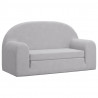 2-os. sofa dla dzieci, rozkładana, jasnoszara, miękki plusz