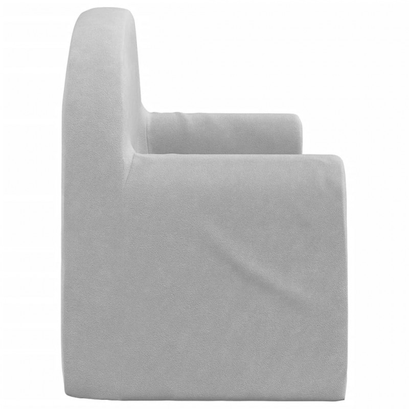 2-os. sofa dla dzieci, rozkładana, jasnoszara, miękki plusz