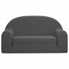 2-os. sofa dla dzieci, rozkładana, antracytowa, miękki plusz