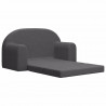 2-os. sofa dla dzieci, rozkładana, antracytowa, miękki plusz
