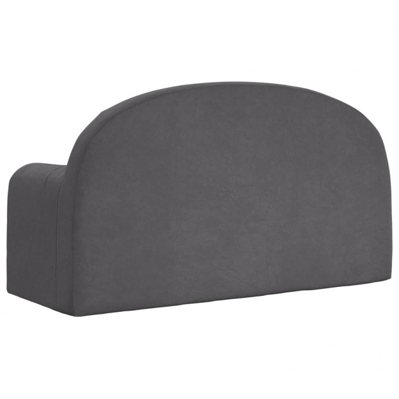 2-os. sofa dla dzieci, rozkładana, antracytowa, miękki plusz
