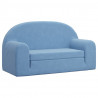2-os. sofa dla dzieci, rozkładana, niebieska, miękki plusz