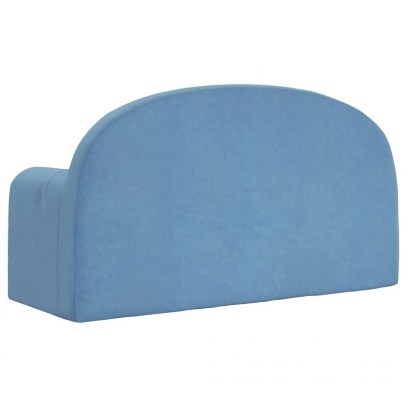 2-os. sofa dla dzieci, rozkładana, niebieska, miękki plusz