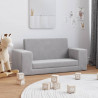 2-os. sofa dla dzieci, rozkładana, jasnoszara, miękki plusz