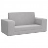 2-os. sofa dla dzieci, rozkładana, jasnoszara, miękki plusz