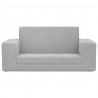 2-os. sofa dla dzieci, rozkładana, jasnoszara, miękki plusz