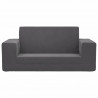 2-os. sofa dla dzieci, rozkładana, antracytowa, miękki plusz