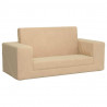 2-os. sofa dla dzieci, rozkładana, kremowa, miękki plusz