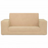 2-os. sofa dla dzieci, rozkładana, kremowa, miękki plusz