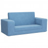 2-os. sofa dla dzieci, rozkładana, niebieska, miękki plusz