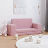 2-os. sofa dla dzieci, rozkładana, różowa, miękki plusz