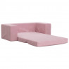 2-os. sofa dla dzieci, rozkładana, różowa, miękki plusz