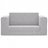 2-os. sofa dla dzieci, rozkładana, jasnoszara, miękki plusz
